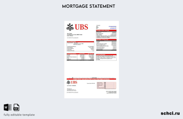 цифровая загрузка Monaco UBS (Монако) выписка по ипотеке шаблон в формате Word и